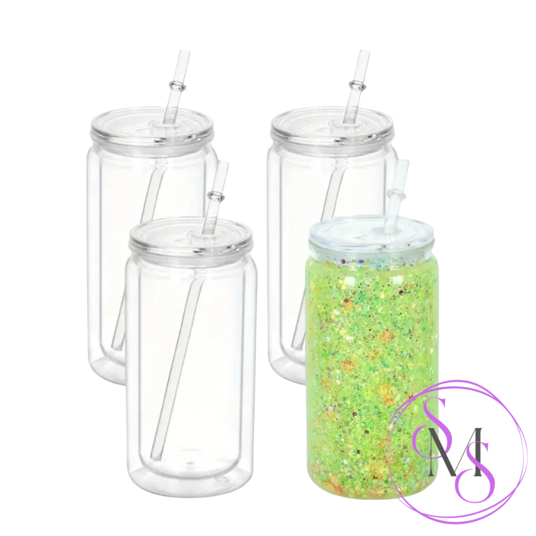 16oz Snowglobe Jars