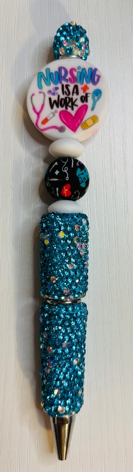 Nursing is a Work of Heart Beaded Pen
