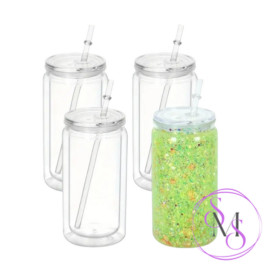 16oz Snowglobe Jars