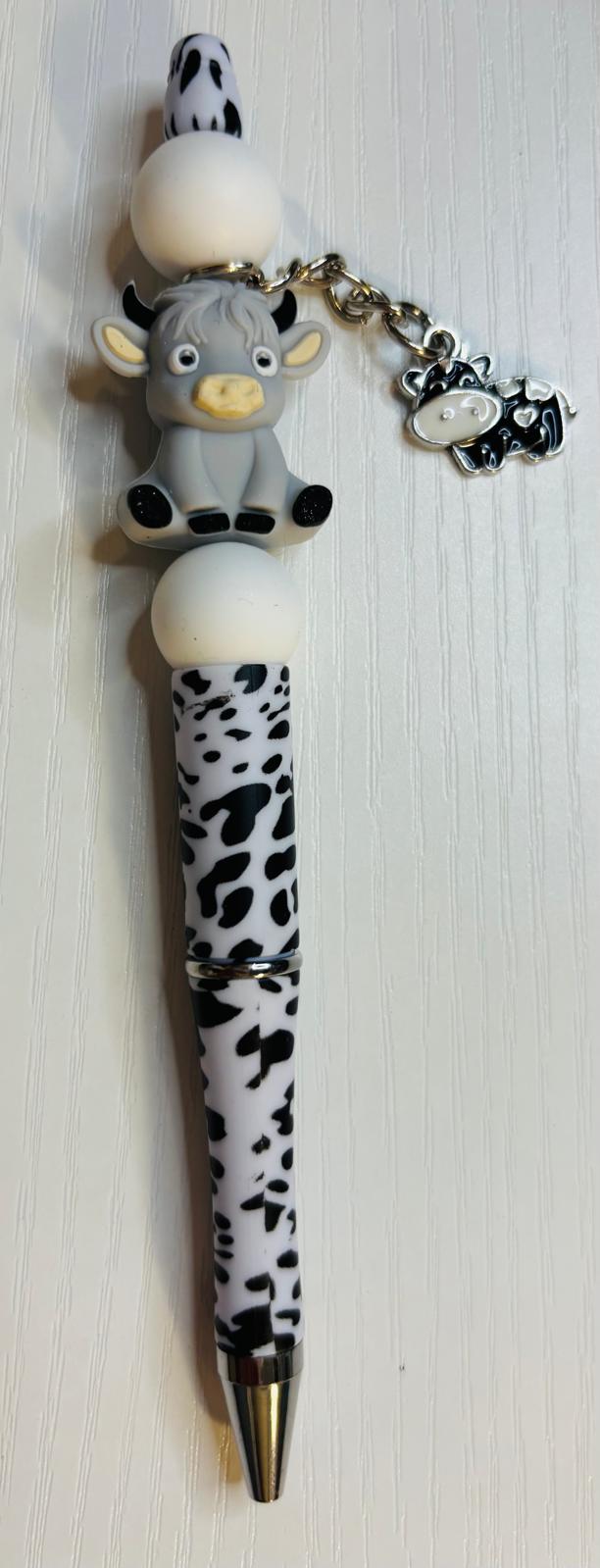 Cow Beaded Pen